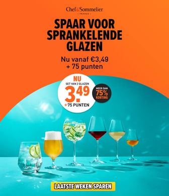 Spaar voor sprankelende glazen van Chef & Sommelier. Nu set van 2 glazen voor &euro;3,49 met inwisseling van 75 punten. En ontvang meer dan 75% korting.